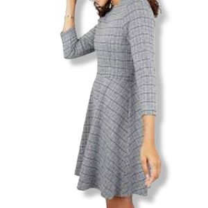 Sabie Plaid A-Line Knit Dress Size Medium